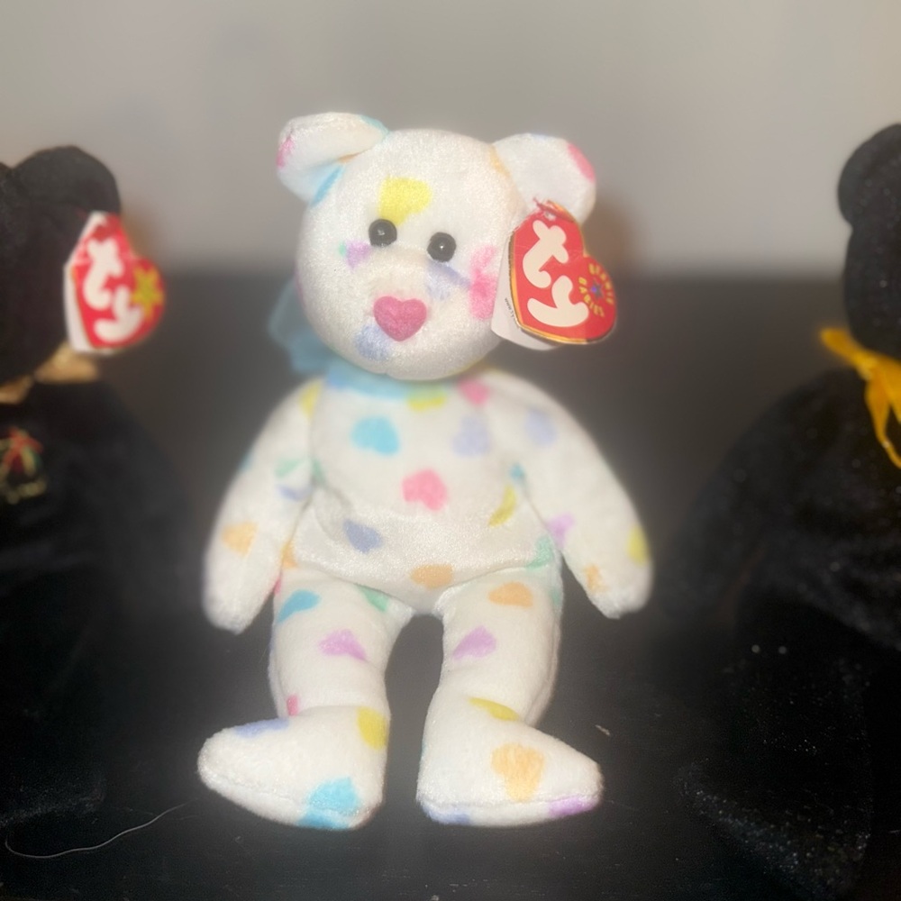 Ty Multicolor Heart Plush Bear